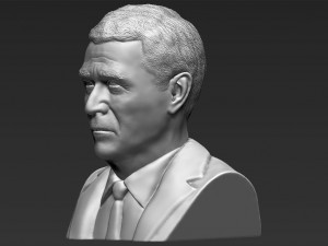 president george w bush bust 3d printing ready stl obj Model Cetak 3D
