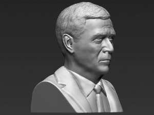 president george w bush bust 3d printing ready stl obj Model Cetak 3D