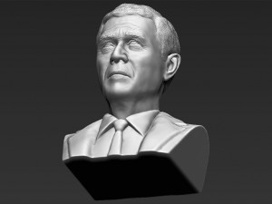 president george w bush bust 3d printing ready stl obj Model Cetak 3D