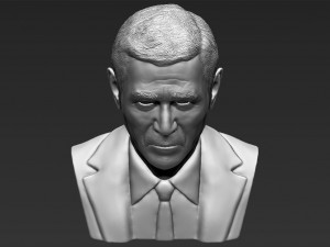 president george w bush bust 3d printing ready stl obj Model Cetak 3D