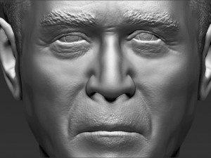 president george w bush bust 3d printing ready stl obj Model Cetak 3D