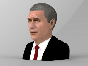 president george w bush bust ready for full color 3d printing Modèles 3D en vedette