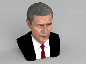 president george w bush bust ready for full color 3d printing Modèles 3D en vedette
