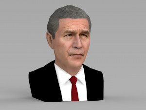 president george w bush bust ready for full color 3d printing Modèles 3D en vedette