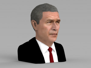 president george w bush bust ready for full color 3d printing Modèles 3D en vedette