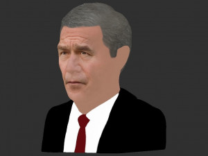 president george w bush bust ready for full color 3d printing Modèles 3D en vedette