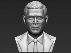 president george w bush bust ready for full color 3d printing Modèles 3D en vedette