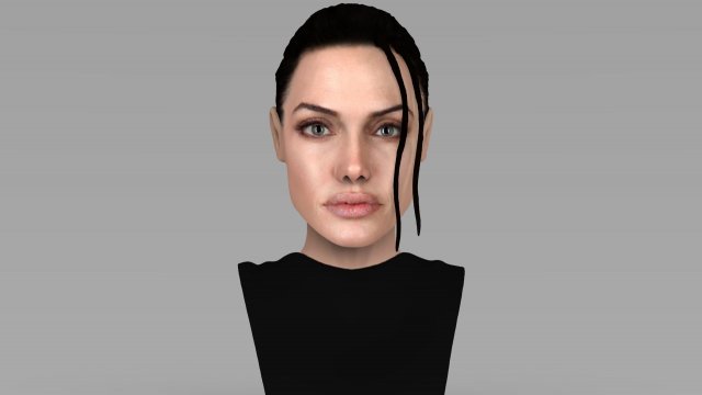 lara croft angelina jolie bust ready for full color 3d printing Model do druku 3D .c4d .max .obj .3ds .fbx .stl .blend