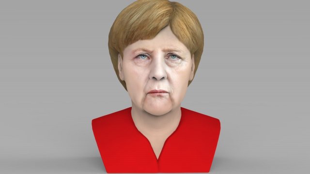 angela merkel bust ready for full color 3d printing 3D 프린트 모델 .c4d .max .obj .3ds .fbx .stl .blend 