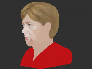 angela merkel bust ready for full color 3d printing 3D 프린트 모델
