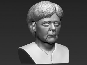 angela merkel bust ready for full color 3d printing 3D 프린트 모델