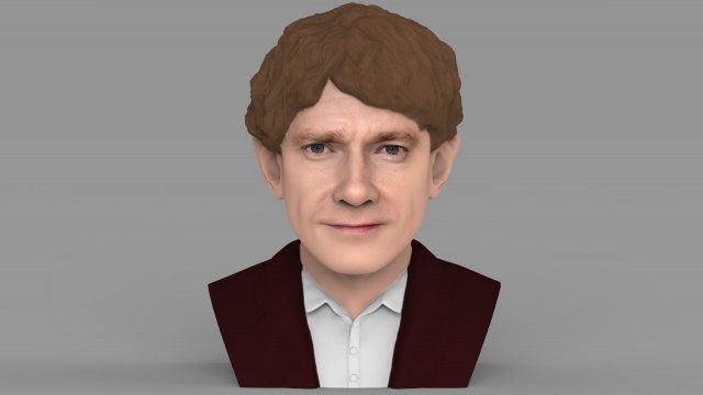 bilbo baggins hobbit bust ready for full color 3d printing 3D Принт Модель .c4d .max .obj .3ds .fbx .stl .blend 
