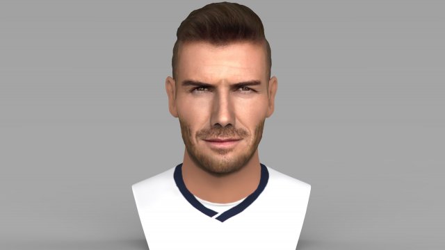 david beckham bust ready for full color 3d printing Modello di stampa 3D .c4d .max .obj .3ds .fbx .stl .blend 