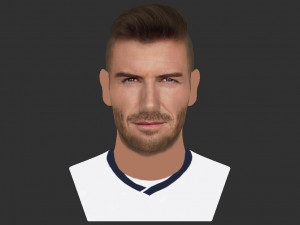 david beckham bust ready for full color 3d printing Modello di stampa 3D