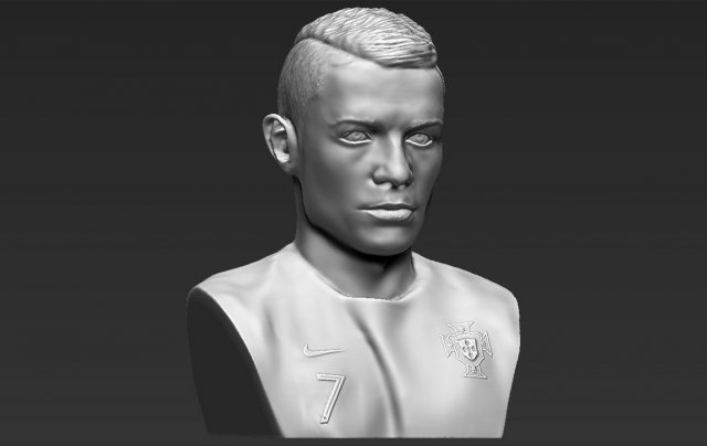 cristiano ronaldo bust 3d printing ready stl obj Modello di stampa 3D .c4d .max .obj .3ds .fbx .stl .blend
