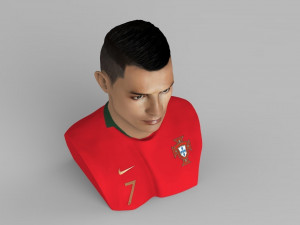 cristiano ronaldo bust ready for full color 3d printing 3Dプリントモデル