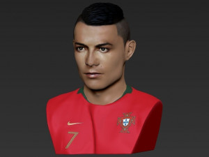 cristiano ronaldo bust ready for full color 3d printing 3Dプリントモデル