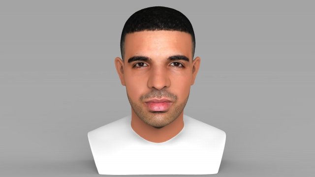 drake bust ready for full color 3d printing Modelo de impresión 3D .c4d .max .obj .3ds .fbx .stl .blend 