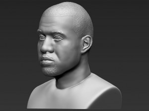 kanye west bust 3d printing ready stl obj 3D-Druckmodell