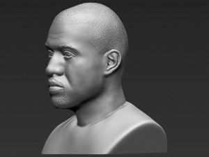 kanye west bust 3d printing ready stl obj 3D-Druckmodell