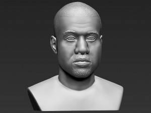 kanye west bust 3d printing ready stl obj 3D-Druckmodell