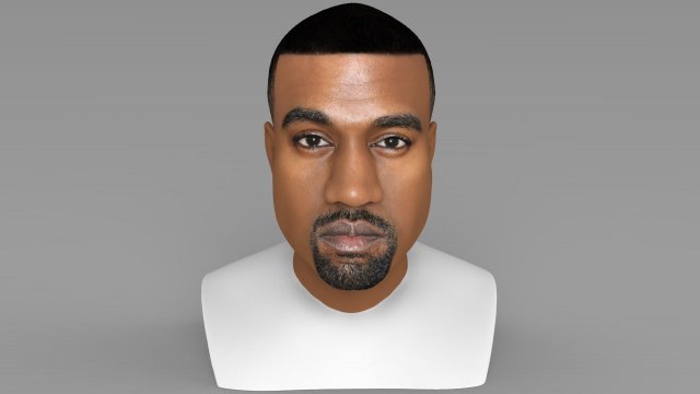 kanye west bust ready for full color 3d printing 3D-printmodel .c4d .max .obj .3ds .fbx .stl .blend 