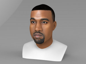 kanye west bust ready for full color 3d printing 3D-printmodel