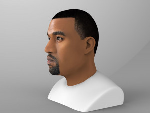 kanye west bust ready for full color 3d printing 3D-printmodel