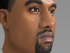 kanye west bust ready for full color 3d printing 3D-printmodel