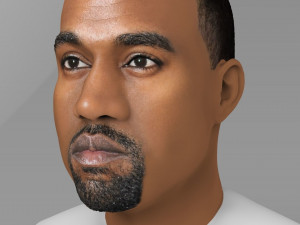 kanye west bust ready for full color 3d printing 3D-printmodel