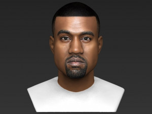 kanye west bust ready for full color 3d printing 3D-printmodel