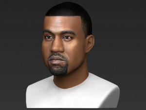 kanye west bust ready for full color 3d printing 3D-printmodel