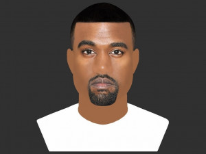 kanye west bust ready for full color 3d printing 3D-printmodel