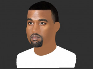 kanye west bust ready for full color 3d printing 3D-printmodel