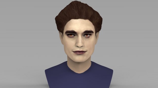 edward cullen twilight pattinson bust full color 3d printing 3D 프린트 모델 .c4d .max .obj .3ds .fbx .stl .blend 