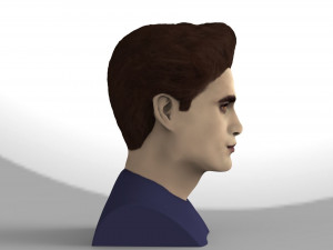 edward cullen twilight pattinson bust full color 3d printing 3D 프린트 모델
