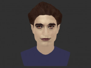 edward cullen twilight pattinson bust full color 3d printing 3D 프린트 모델