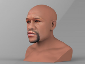 floyd mayweather bust ready for full color 3d printing Modèles 3D en vedette