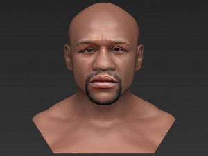 floyd mayweather bust ready for full color 3d printing Modèles 3D en vedette