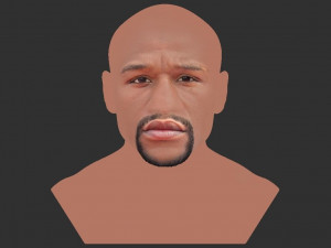 floyd mayweather bust ready for full color 3d printing Modèles 3D en vedette