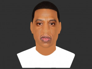 jay-z bust ready for full color 3d printing 3D-Druckmodell