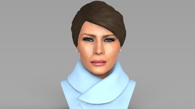 melania trump bust ready for full color 3d printing 3D Print Model .c4d .max .obj .3ds .fbx .stl .blend 