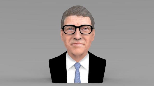 bill gates bust ready for full color 3d printing 3D-Druckmodell .c4d .max .obj .3ds .fbx .stl .blend 