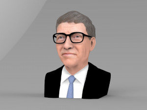 bill gates bust ready for full color 3d printing 3D-Druckmodell