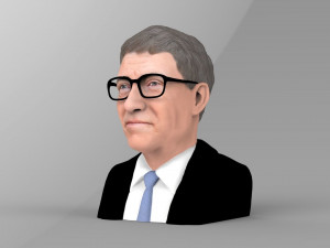 bill gates bust ready for full color 3d printing 3D-Druckmodell
