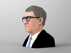 bill gates bust ready for full color 3d printing 3D-Druckmodell