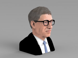 bill gates bust ready for full color 3d printing 3D-Druckmodell