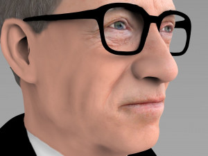 bill gates bust ready for full color 3d printing 3D-Druckmodell