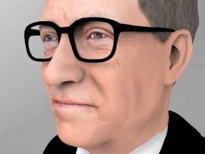 bill gates bust ready for full color 3d printing 3D-Druckmodell