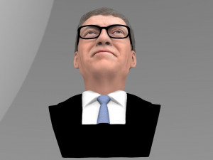 bill gates bust ready for full color 3d printing 3D-Druckmodell